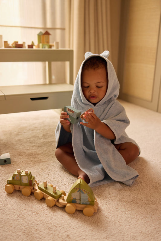 Badponcho badstof | Nijntje Cloud Blue