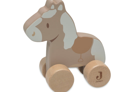 Hölzernes Pferd auf Rädern